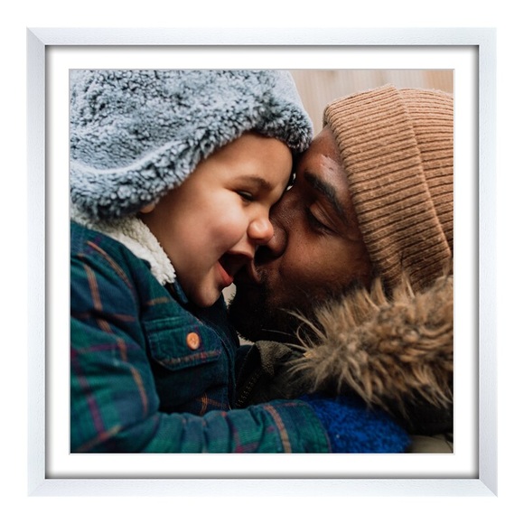 Foto auf Poster im Format 70 x 35 cm im Holzrahmen im Format 70 x 35 cm, weiß in weiß als Panorama im Format 70 x 35 cm