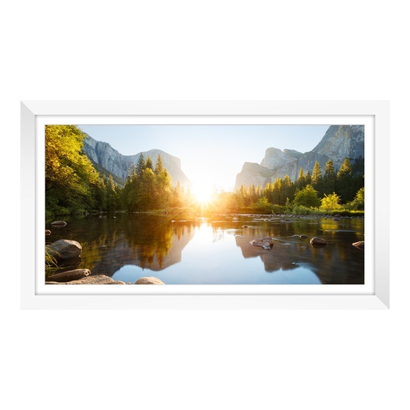 Poster im Bilderrahmen breit in Galerie-Optik aus Holz in weiß als Panorama im Format 80 x 40 cm