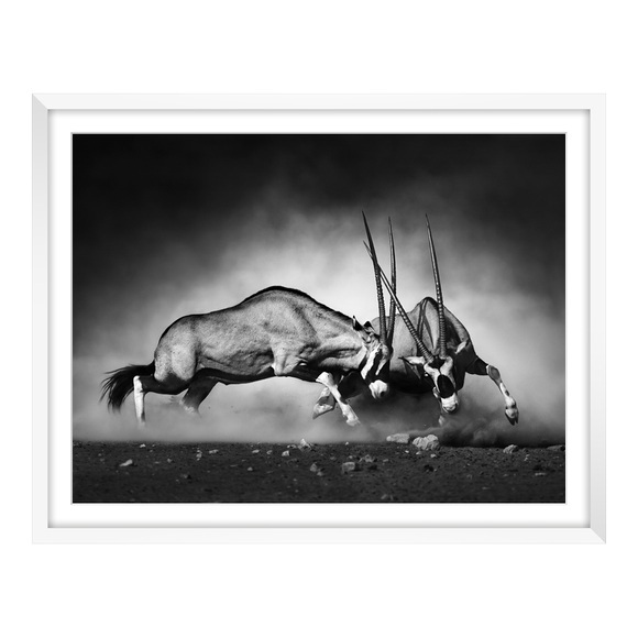 Poster im Holzrahmen in weiß DIN Format im Format 14,8 x 10,5 cm