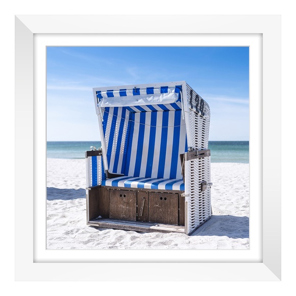 Print auf Hahnemühle im Bilderrahmen Holz breit in Galerie-Optik in weiß quadratisch im Format 30 x 30 cm