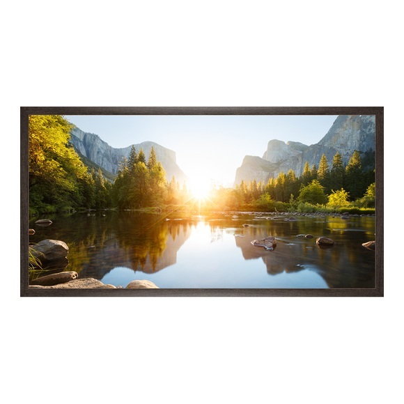 Panoramaposter im Bilderrahmen aus Holz gemasert in braun als Panorama im Format 40 x 10 cm