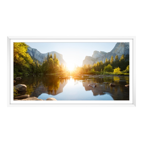 Poster im Bilderrahmen Holz in weiß als Panorama im Format 30 x 15 cm