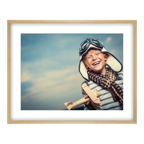 Poster im Naturholz Rahmen Buche gemasert im Format 48 x 27 cm