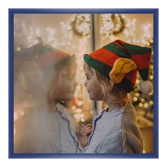 Poster im Bilderrahmen Holz in blau im Format 60 x 40 cm
