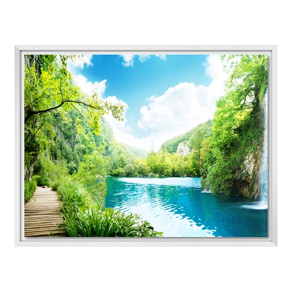 Foto auf Leinwand im Schattenfugen Rahmen Gemasert für Fotos auf Leinwand in weiß im Format 80 x 60 cm