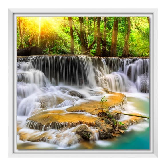 Metalldruck im Schattenfugen Rahmen in weiß im Format 70 x 50 cm