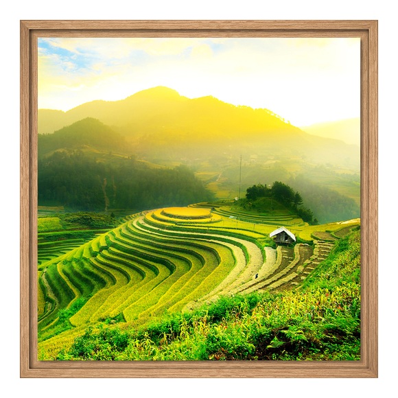 Fotos auf Leinwand im Schattenfugen Rahmen Eiche Natur für Fotos auf Leinwand quadratisch im Format 40 x 40 cm
