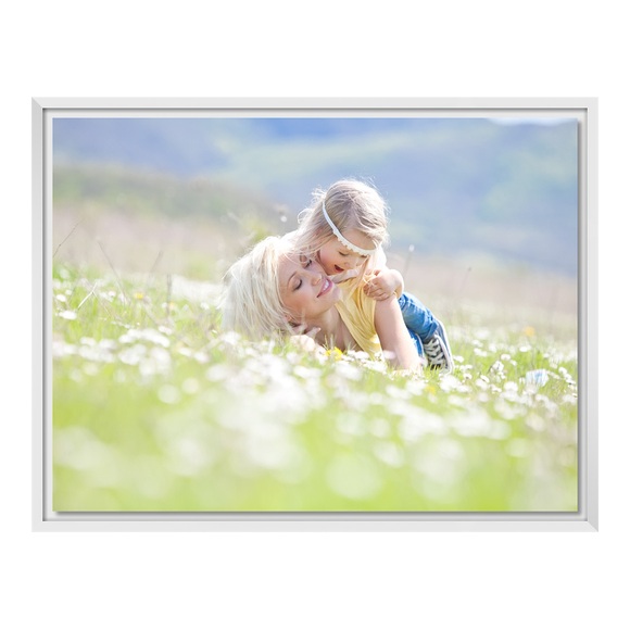 Photoleinwand im Schattenfugen Rahmen für Fotos auf Leinwand in weiß im Format 60 x 50 cm