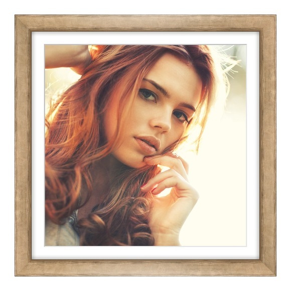 Poster im Bilderrahmen Holz Vintage in weissgold im Format 15 x 10 cm
