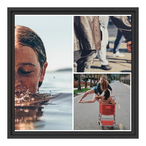 Fotocollage auf Alu als Panorama im Format 50 x 25 cm im Rahmen