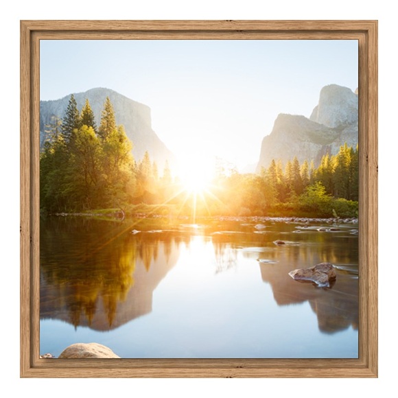 Foto hinter Acryl im Schattenfugen Rahmen Eiche Natur als Panorama im Format 30 x 15 cm