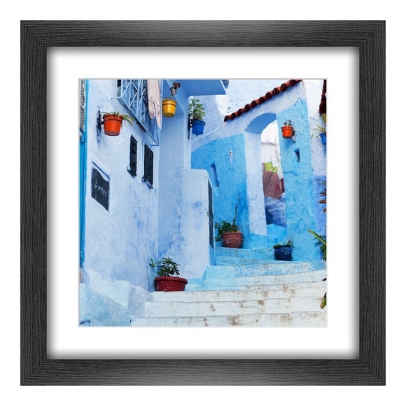 Poster im Rahmen Holz gemasert breit in schwarz im Format 64 x 36 cm