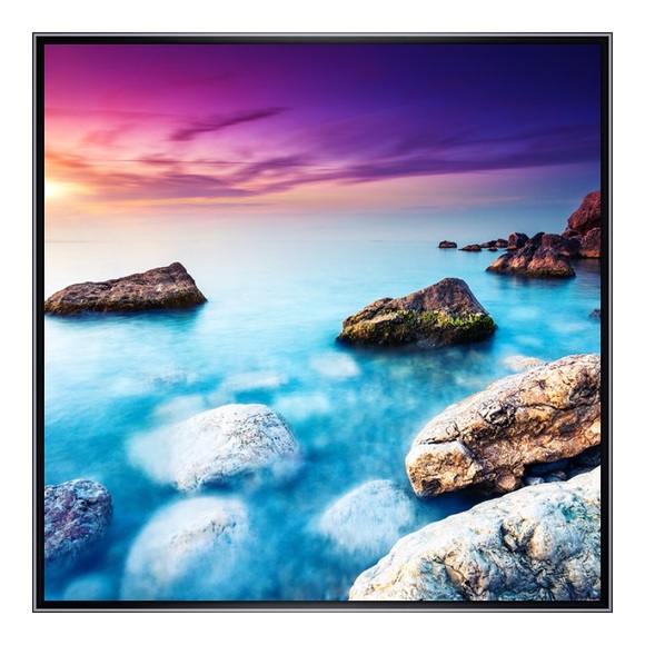Hahnemühle Künstlerpapier im Alubilderrahmen rund in schwarz DIN Format im Format 42 x 29,7 cm