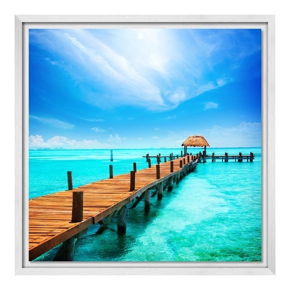 Foto auf Platte im Schattenfugen Rahmen Gemasert in weiß quadratisch im Format 30 x 30 cm