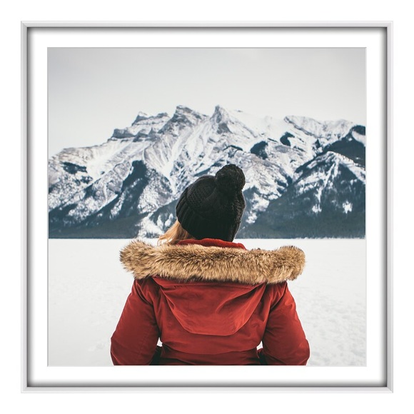 Fotodruck auf hochwertiges Papier im Bilderrahmen Alu rund in weiß im Format 35 x 28 cm