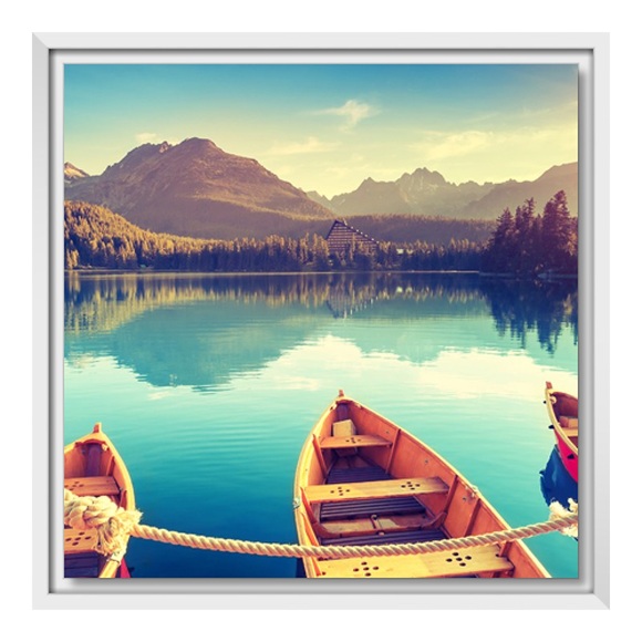 Alu Bild im Schattenfugen Rahmen in weiß als Panorama im Format 80 x 20 cm