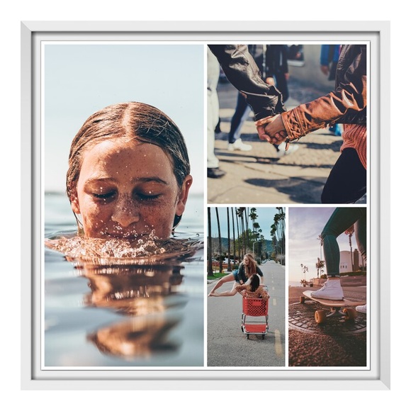 Fotocollage auf Alu Dibond im Format 10 x 10 cm quadratisch im Format 10 x 10 cm im Rahmen