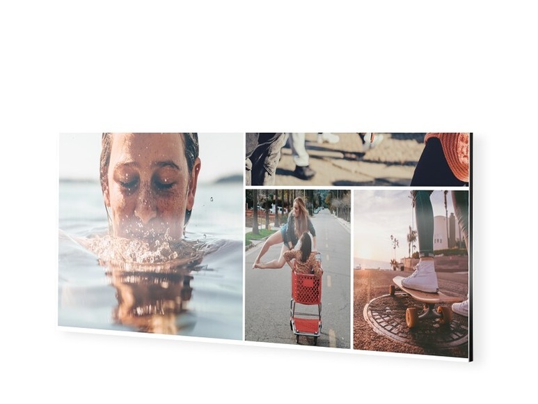 Fotocollage auf Alu Dibond im Format 80 x 20 cm als Panorama im Format 80 x 20 cm