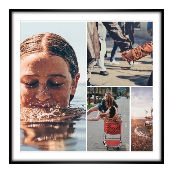 Fotocollage als Poster DIN Format im Format 21 x 14,8 cm im Rahmen
