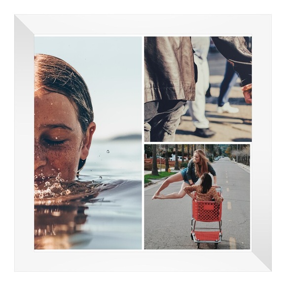 Poster mit Fotocollage als Panorama im Format 90 x 45 cm im Rahmen