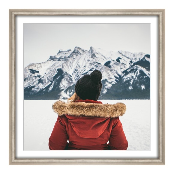 Poster im Bilderrahmen Holz antik in silber im Format 45 x 30 cm