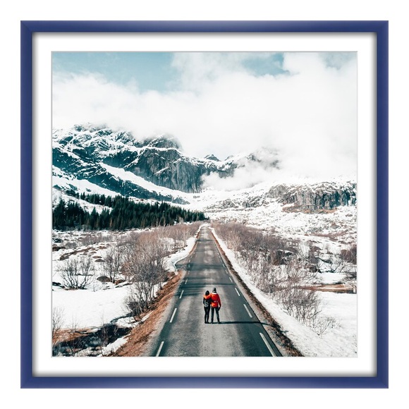 Poster im Bilderrahmen Holz in blau im Format 30 x 20 cm
