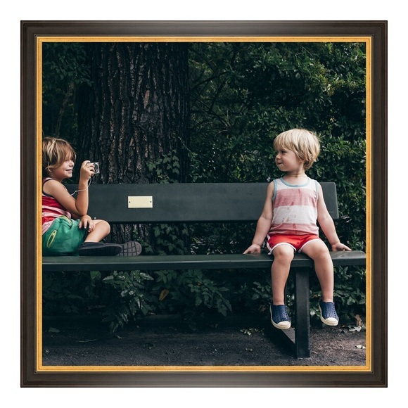 Poster im Bilderrahmen Holz antik in schwarz mit gold im Format 60 x 40 cm