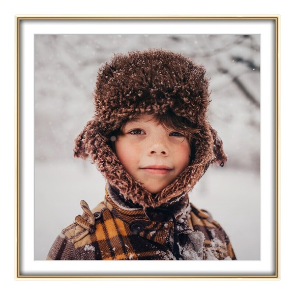 Foto auf Poster im Format 10 x 10 cm im Alurahmen im Format 10 x 10 cm, gold in gold quadratisch im Format 10 x 10 cm