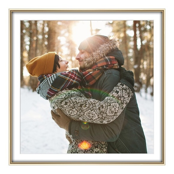 Foto auf Poster im Format 30 x 24 cm im Alurahmen im Format 30 x 24 cm, gold in gold im Format 30 x 24 cm