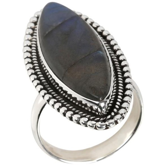 Ring 925 sterling silver labradorite