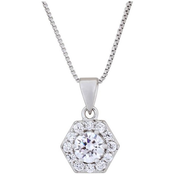 Pendant with chain 925 sterling silver zirconia