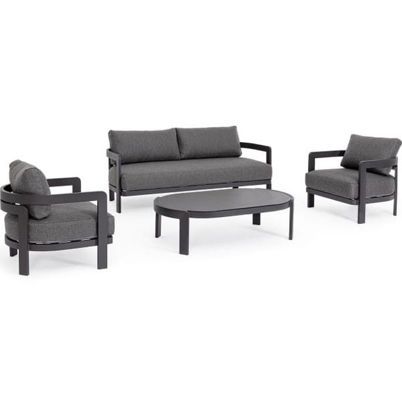 Gartenlounge Presley anthrazit (4er-Set)