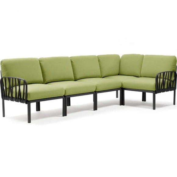 Nardi - 5-Sitzer Sofa Komodo Anthrazit-Grün (135,5 x 294 x 78/154 cm)