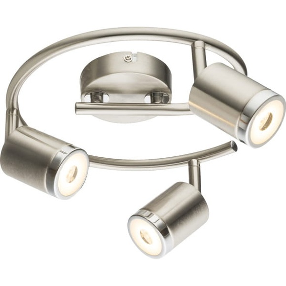 GLOBO COMORE LED Strahler nickel matt, Chrom, Acryl satiniert, D:240, H:168, inkl. 3xL
