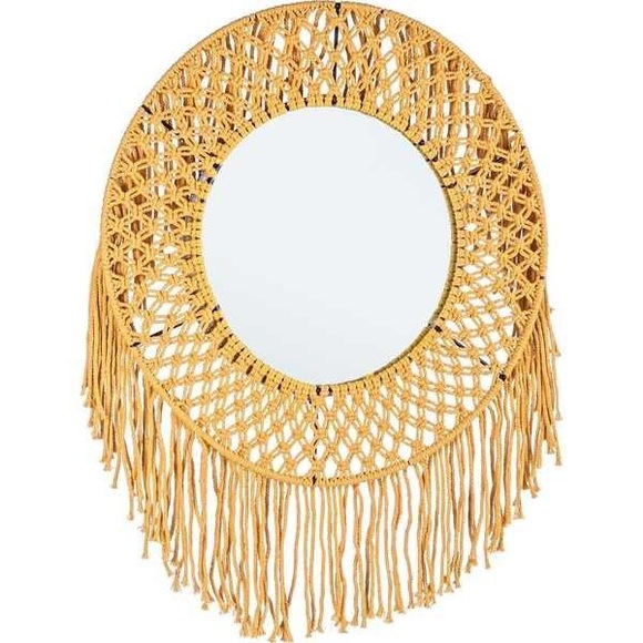 Spiegel Peruvian gelb rund 50