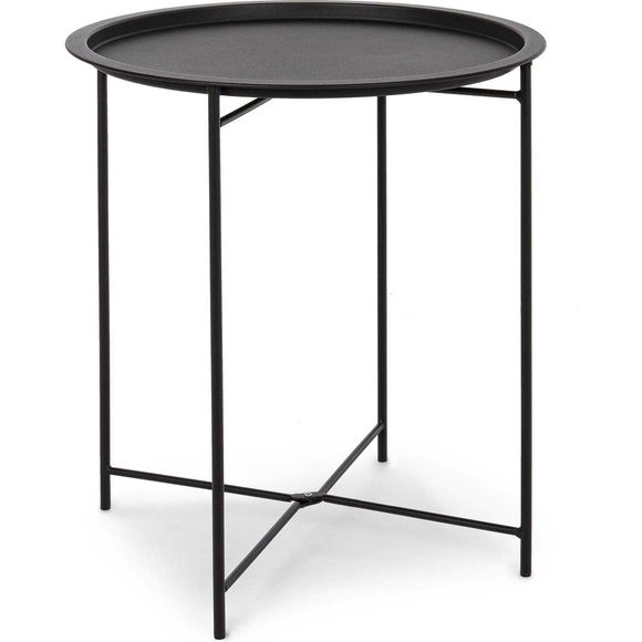 Garten Beistelltisch Wissant rund 46x46 schwarz