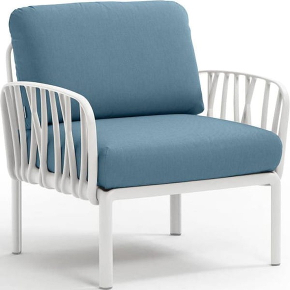 Nardi - Entspannungssessel Komodo Weiss - Blau (47,5 x 79 x 78 cm)