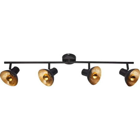 GLOBO LOTTE Strahler Metall schwarz, Metall schwarz goldfarben, beweglich, inkl. 10505