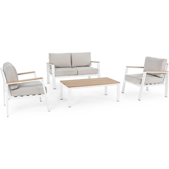 Gartenlounge Belmar weiss (4er-Set)