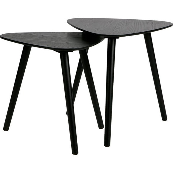 Beistelltisch Nila Holz schwarz (2er-Set)