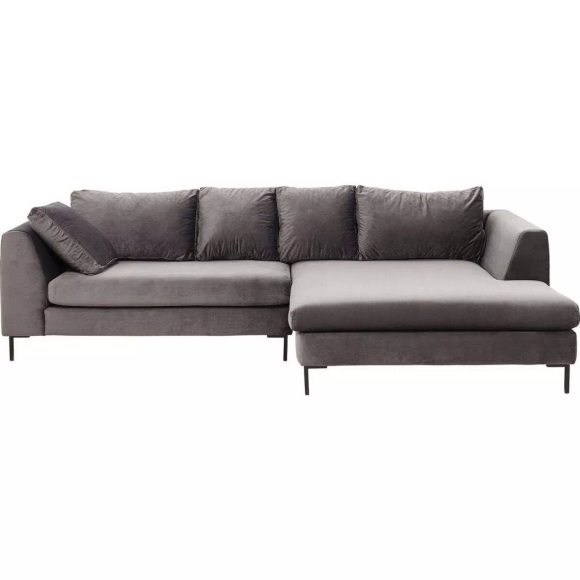 Ecksofa Black Gianna Velvet Grau Rechts