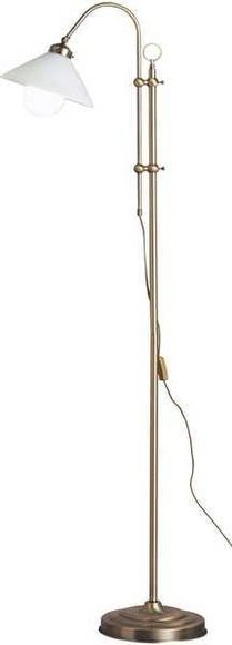 GLOBO LANDLIFE Stehleuchte altmessing, Glas opal, höhenverstellbar, Schalter, LxBxH:47