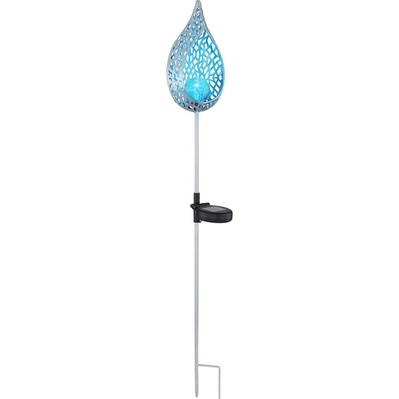Solarleuchte Metall silberfarben 1xLED