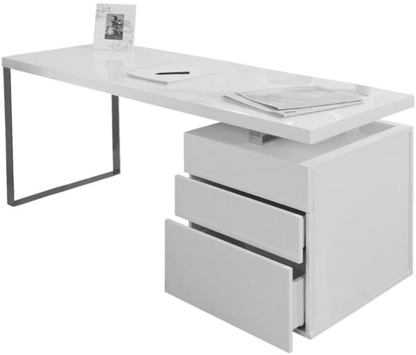 SalesFever - Schreibtisch 180 x 85 x 76 cm Weiss - Weiss