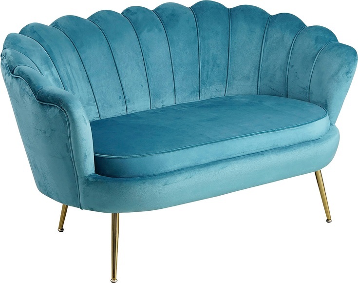 Muschelsofa Samt blau 136