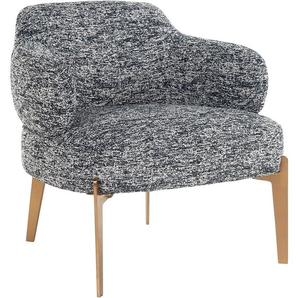 Sessel Venus Boho schwarz weiss gold gebürstet