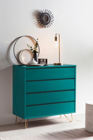 Kommode matt blau 90x90