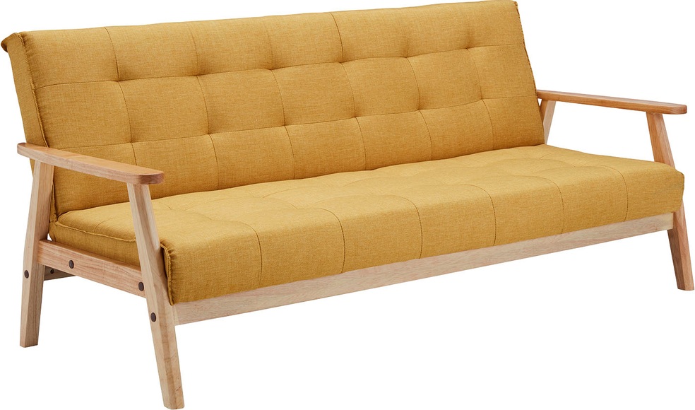 Bettsofa 3-Sitzer Strukturstoff senfgelb 190