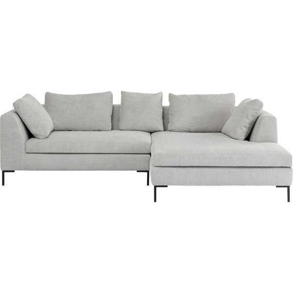 Ecksofa Gianni Cord Rechts grau