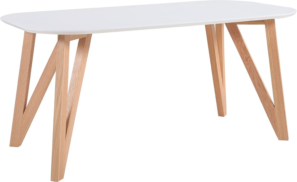 Essgruppe Weiss (5-tlg.) 180x90cm gelb